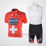 2010 Maillot Cyclisme Saxo Bank Champion Suisse Manches Courtes et Cuissard