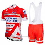 2018 Maillot Cyclisme Androni Giocattoli Orange et Blanc Manches Courtes et Cuissard