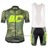 2018 Maillot Cyclisme Cipollini Prestig Camo Camouflage Vert Manches Courtes et Cuissard