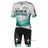 2020 Maillot Cyclisme Bora-hansgrone Blanc Vert Manches Courtes Et Cuissard
