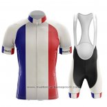 2020 Maillot Cyclisme Champion France Bleu Blanc Rouge Manches Courtes Et Cuissard(3)