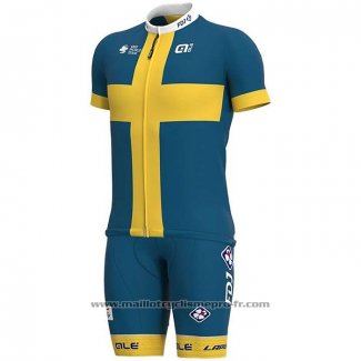 2020 Maillot Cyclisme Svezia Manches Courtes Et Cuissard