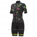 2022 Maillot Cyclisme ALE Noir Multicolore Manches Courtes et Cuissard