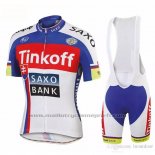 2018 Maillot Cyclisme Tinkoff Saxo Bank Rouge Bleu Manches Courtes et Cuissard