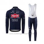 2020 Maillot Cyclisme Alpecin Fenix Bleu Rouge Manches Longues et Cuissard