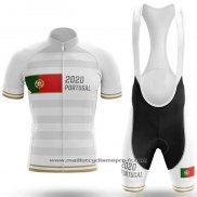 2020 Maillot Cyclisme Champion Portugal Blanc Manches Courtes Et Cuissard(1)