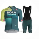 2024 Maillot Cyclisme Bora-Hansgrone Vert Negro Manches Courtes et Cuissard