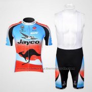 Maillot Cyclisme Jayco Azur et Rouge Manches Courtes et Cuissard
