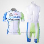 2011 Maillot Cyclisme Liquigas Cannondale Blanc et Vert Manches Courtes et Cuissard