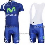 2011 Maillot Cyclisme Movistar Bleu Manches Courtes et Cuissard