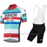 2016 Maillot Cyclisme Bianchi Rouge et Blanc Manches Courtes et Cuissard