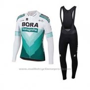 2020 Maillot Cyclisme Bora-hansgrone Vert Blanc Manches Longues et Cuissard