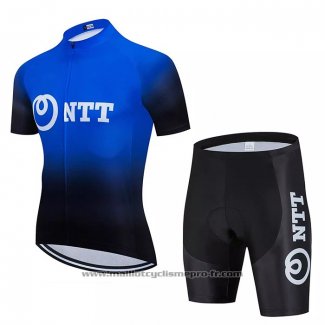 2020 Maillot Cyclisme NTT Pro Cycling Noir Bleu Manches Courtes Et Cuissard