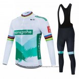 2021 Maillot Cyclisme Bora-Hansgrone Blanc Vert Manches Longues Et Cuissard