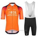 2023 Maillot Cyclisme Ineos Grenadiers Orange Manches Courtes et Cuissard