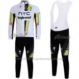 2011 Maillot Cyclisme HTC Highroad Blanc Manches Longues et Cuissard