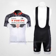 2012 Maillot Cyclisme Trek Blanc et Gris Manches Courtes et Cuissard