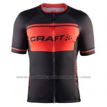 2016 Maillot Cyclisme Craft Noir et Orange Manches Courtes et Cuissard