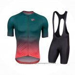 2021 Maillot Cyclisme Pearl Izumi Vert Rose Manches Courtes Et Cuissard