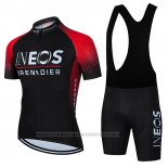 2022 Maillot Cyclisme Ineos Grenadiers Noir Rouge Manches Courtes et Cuissard