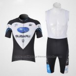 2011 Maillot Cyclisme Subaru Noir et Blanc Manches Courtes et Cuissard
