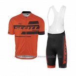 2017 Maillot Cyclisme Scott Orange Manches Courtes et Cuissard