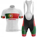 2020 Maillot Cyclisme Champion Portugal Blanc Vert Rouge Manches Courtes Et Cuissard