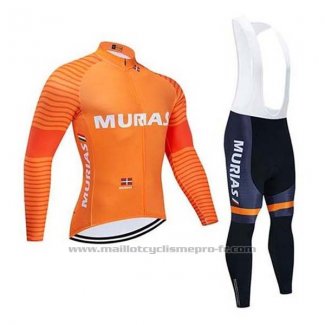 2020 Maillot Cyclisme Euskadi Murias Orange Manches Longues et Cuissard