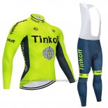 2020 Maillot Cyclisme Tinkoff Jaune Manches Longues et Cuissard