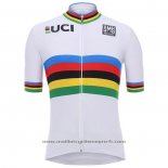 2020 Maillot Cyclisme UCI Blanc Multicolore Manches Courtes Et Cuissard(1)