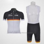 2011 Maillot Cyclisme Trek Leqpard Champion Allemagne Noir et Jaune Manches Courtes et Cuissard