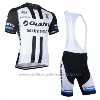 2014 Maillot Cyclisme Giant Shimano Noir et Blanc Manches Courtes et Cuissard