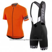 2018 Maillot Cyclisme Specialized Orange Noir Manches Courtes Et Cuissard