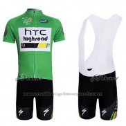2011 Maillot Cyclisme HTC Highroad Vert et Blanc Manches Courtes et Cuissard