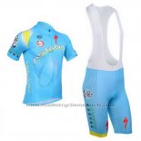2013 Maillot Cyclisme Astana Azur Manches Courtes et Cuissard