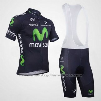 2013 Maillot Cyclisme Movistar Noir Manches Courtes et Cuissard