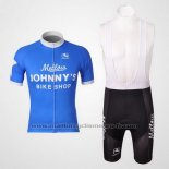 2010 Maillot Cyclisme Johnnys Blanc et Azur Manches Courtes et Cuissard