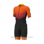 2021 Maillot Cyclisme ALE Orange Manches Courtes Et Cuissard