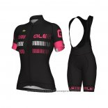 2021 Maillot Cyclisme Femme ALE Noir Fuchsia Manches Courtes Et Cuissard