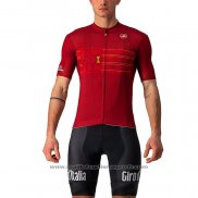 2021 Maillot Cyclisme Giro D'italie Rouge Manches Courtes Et Cuissard