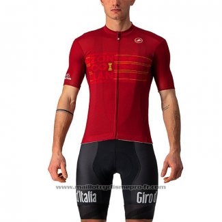 2021 Maillot Cyclisme Giro D'italie Rouge Manches Courtes Et Cuissard