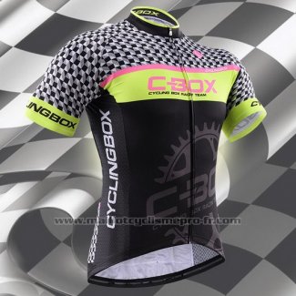 2015 Maillot Cyclisme Fox Cyclingbox Noir et Vert Manches Courtes et Cuissard