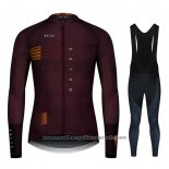 2020 Maillot Cyclisme NDLSS Marron Rouge Manches Longues Et Cuissard