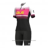 2021 Maillot Cyclisme Femme ALE Rose Manches Courtes Et Cuissard