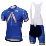 2018 Maillot Cyclisme Aqua Bleue Sport Bleu Manches Courtes et Cuissard
