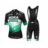 2023 Maillot Cyclisme Bora-Hansgrone Noir Vert Manches Courtes et Cuissard