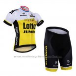 2016 Maillot Cyclisme Lotto NL Jumbo Blanc et Jaune Manches Courtes et Cuissard