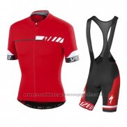 2016 Maillot Cyclisme Specialized Profond Rouge Manches Courtes et Cuissard
