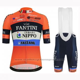 2019 Maillot Cyclisme Vini Fantini Orange Manches Courtes et Cuissard01
