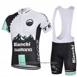 2020 Maillot Cyclisme Bianchi Shimano Negro Blanc Manches Courtes Et Cuissard